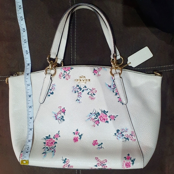 Coach Floral Cream Satchel Bag - Picture 9 of 10